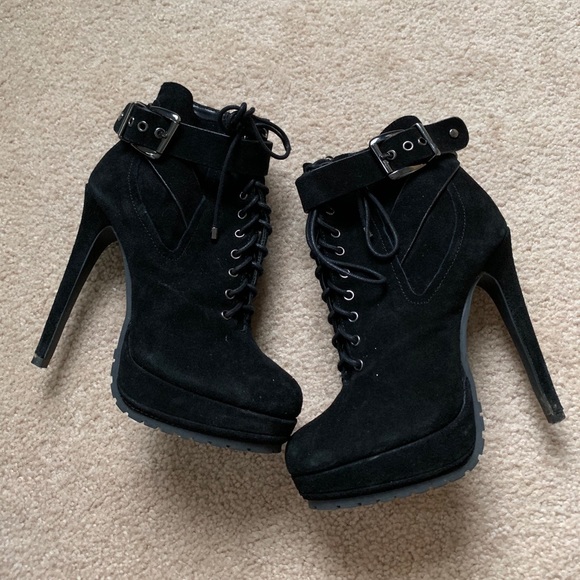 Aldo Shoes - Suede Aldo Boots Ankle Boots w Side Zipper